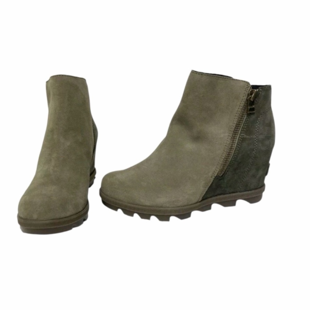 Sorel Women Boot Joan of Arctic Wedge II, Zipper, Sage, Size 6